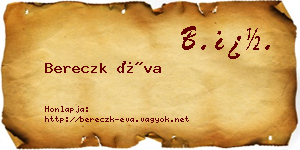 Bereczk Éva névjegykártya